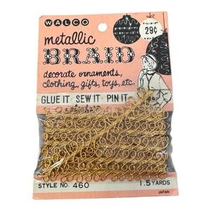 Walco Metallic Braid  1.5 yards‎ Style No. 460 NOS Vintage